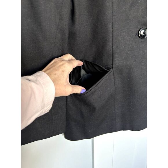 JH Collectibles One Button Linen Blend Woman's Blazer Business Jacket Size 4 - Picture 4 of 5